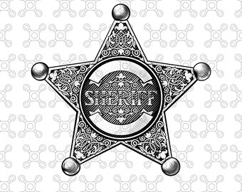 Sheriff Badge-bundel Png | Svg digitale clipart