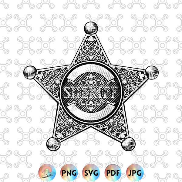 Sheriff Badge bundle Png | Svg digital clipart