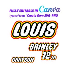 Brick Font, SVG, Kids Font, Digital Download, Canva, Block Font, Canva Font, Canva, Png, Cut File | Cricut, Silhouette