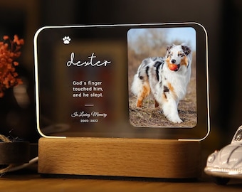 Pet Custom Print Acrylic Night Light, Pet remembrance gift, Dog Memorial, Cat Memorial, Pet Loss Sympathy Present, Keepsake Memory Gift