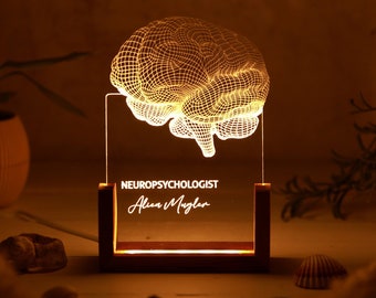 Personalisiertes Nachtlicht für Neurologe - Geschenk für Medizinstudierenden - Geschenk für Liebhaber der Wissenschaft & Geschenke - Abschlussgeschenk für Doktoranden