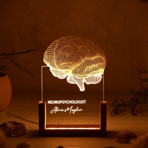 Luce notturna personalizzata per neurologo - Regalo per studenti di medicina - Amanti della scienza e regali - Regalo di laurea per studenti di psicologia - Regalo per medici