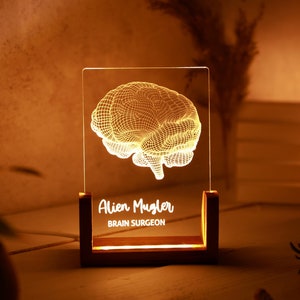 Veilleuse personnalisée pour neurologue Cadeau étudiant en médecine Cadeaux pour les amateurs de sciences Cadeau de remise des diplômes d'un étudiant en psychologie Cadeau médecin image 2