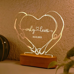 Personalized Night Light for Couples, Romantic Couple Gifts,