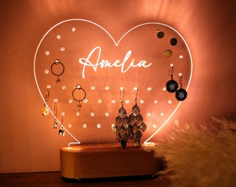 Custom Acrylic Earring Display - Heart Earring Holder for Her - Earring Stand - Gift for Girlfriend or Wife - Acrylic Earring Organizer