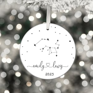 Custom Zodiac Ornament for Couples - Celestial Ornament - Zodiac Gifts - Zodiac Christmas Anniversary Engagement Wedding Gift - Couple Gifts