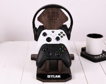 Regalo personalizado para el Día del Padre para papá, Soporte para control de juego personalizado, Regalo para papá, Regalo para gamer, Regalo para DJ, Soporte para auriculares, Regalo para juego