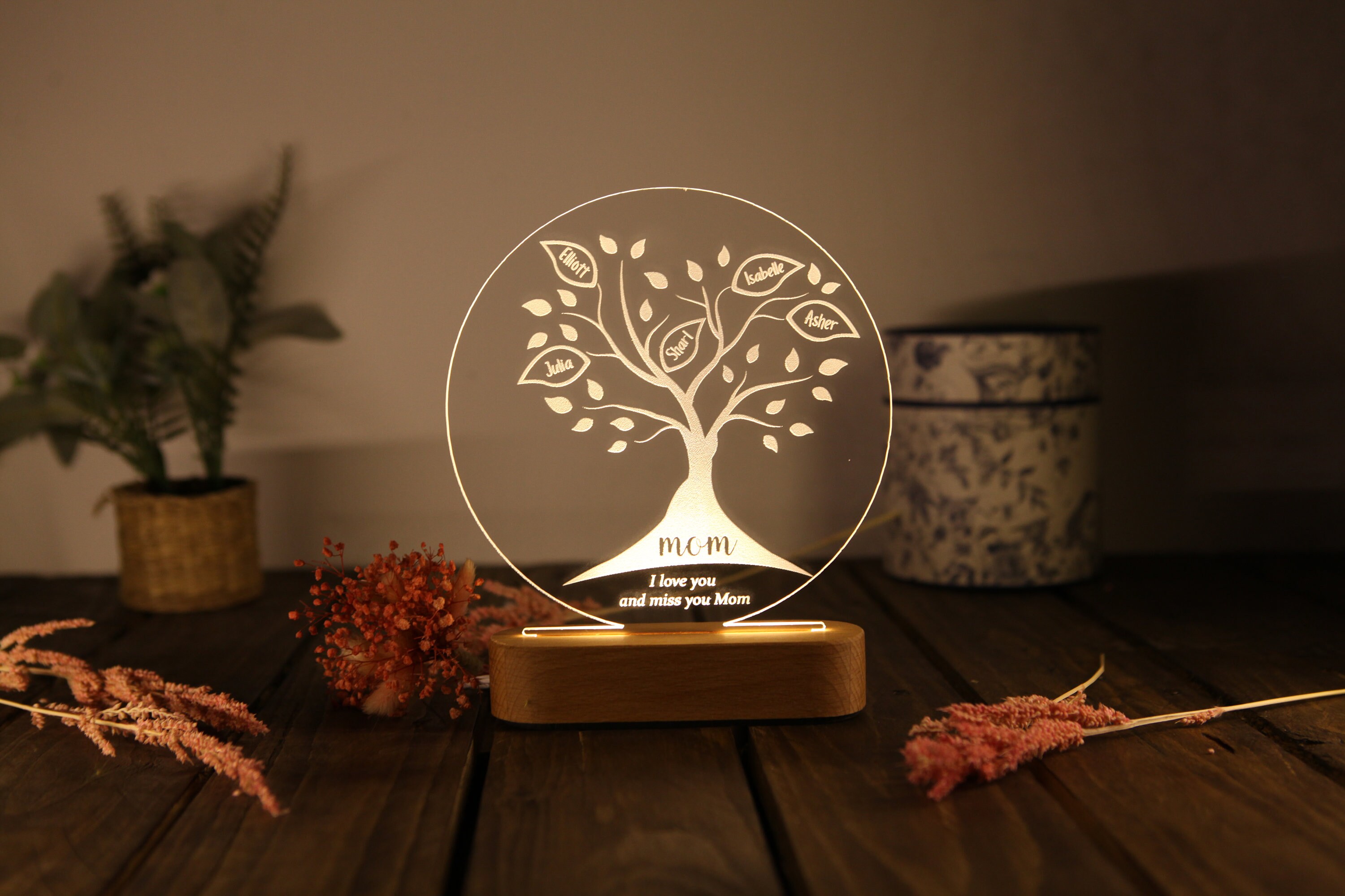 Afterprints Gifts for Mom - Engraved Night Light, Mom Birthday