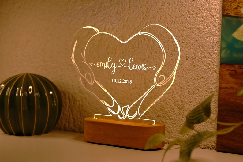 Personalized Night Light for Couples, Romantic Couple Gifts,