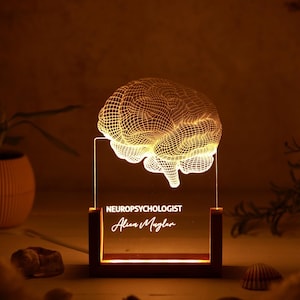 Gepersonaliseerd nachtlampje voor neuroloog - cadeau medisch student - wetenschapsliefhebbers en geschenken - psychologiestudent afstudeercadeau - cadeau dokter