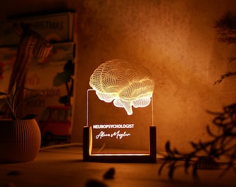Psychology Student Graduation Gift - Neurology Art - Led Lights Sign - Anatomical Brain Lamp - Perfect Gift for Student - Brain Led Lamp
