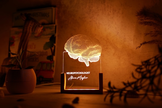Psychology Student Graduation Gift - Neurology Art - Led Lights Sign - Anatomical Brain Lamp - Perfect Gift for Student - Brain Led Lamp