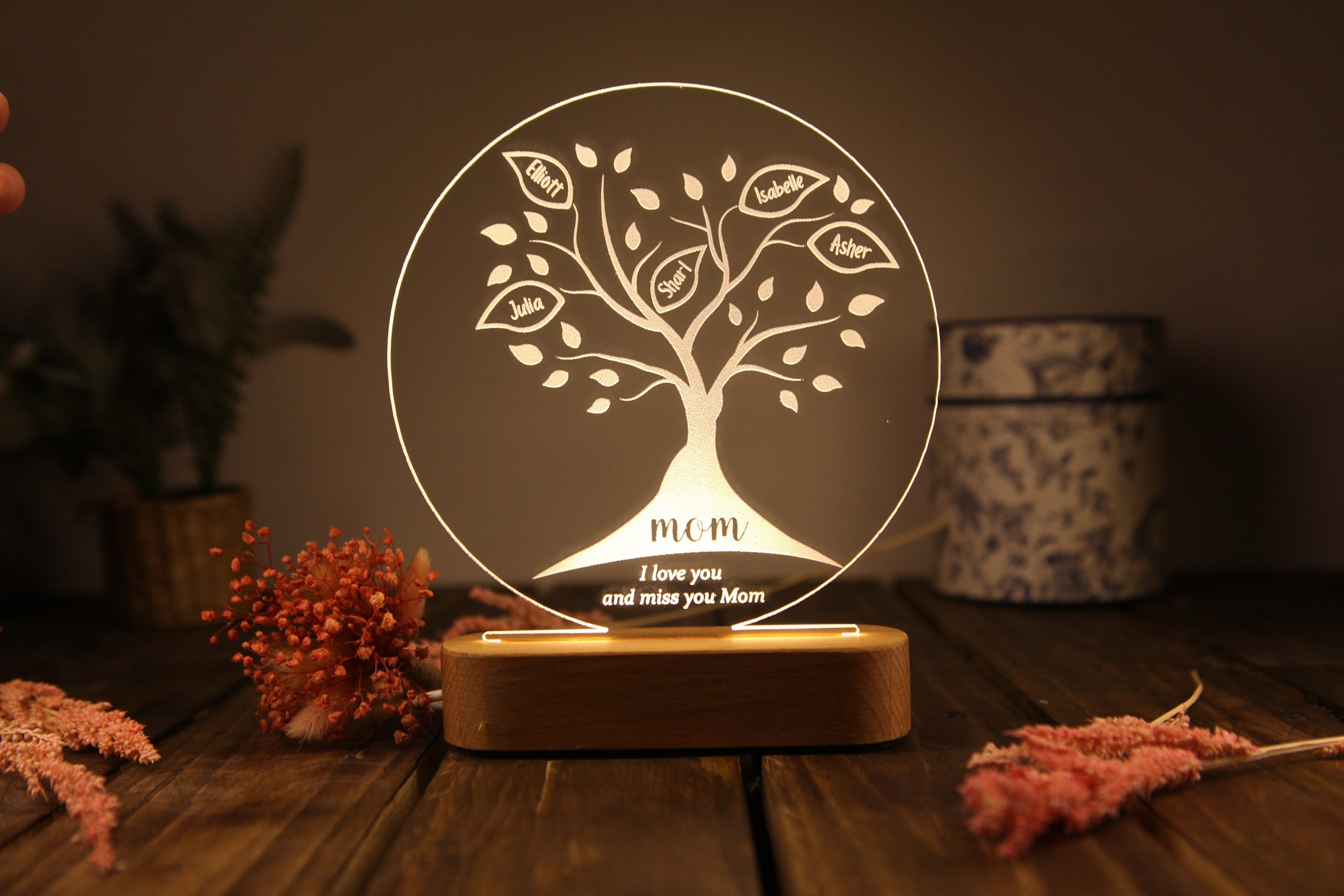 Gifts For Mom Engraved Night Light Mom Birthday Gifts - Temu