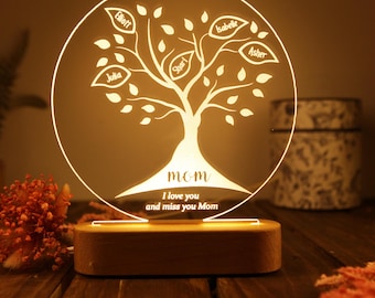 Personalized Night Light - Mother's Day Gift Ideas - Mothers day gift - Gift for Mom - Grandma Nana Mommy  Birthday Gift - Gift for Mommy