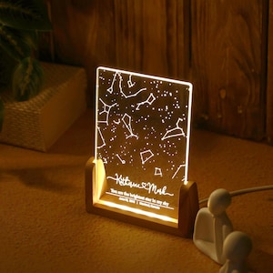 Luce notturna con mappa stellare delle costellazioni per coppie - Regalo per lui/lei - Regalo per marito/moglie - Regali di anniversario personalizzati - Cielo notturno personalizzato