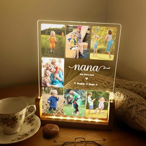 Personalized Nana Photo Anniversary Gift, Granny Picture with Kids , Custom Name Photo Collage, , Christmas Gifts for Grandparents