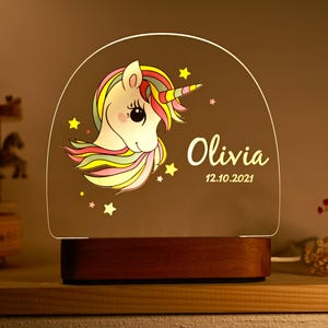 Custom  Unicorn Night Light, Kids Bedroom Decor, Children&#39;s Lights, Kids Bedrooms, Night Light for Girls - Name Light, Baby Shower Gifts