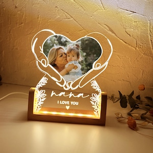 Nana I Love You, Personalised Engraved Photo Frame, Picture gift for Nana,  Ideal Mother&#39;s Day Gift for Nana, Grandma Gift for Birthday