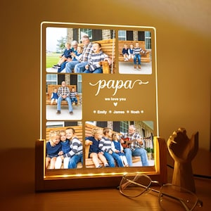 Personalized Papa Photo Collage, Dad Photo Frame, Custom Photo, Daddy Photo Collage, Father's Day Gift, Dad Birthday Gift