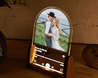 Personalized Song Print Plaque with Photo - Wedding Gift - Gift for Him - Gift for Boyfriend - First Anniversary - Custom Music Plaque