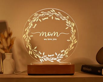 Personalized Mom Night Light - Gift for Mommy - Mom Christmas - Gift for Mom - Mom Birthday Gift - Nana Gift - Grandma Gift - Mother Gifts