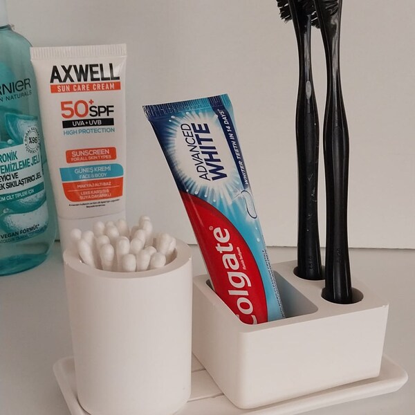 Concrete Bathroom Accessories Toothbrush Holder Bath Organizer