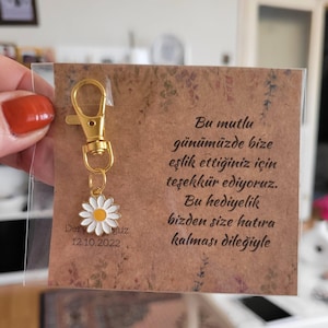Porte-clés cadeau de mariage marguerite - Cadeau personnalisé pour les fiançailles ou les invités de la mariée 20 Adet