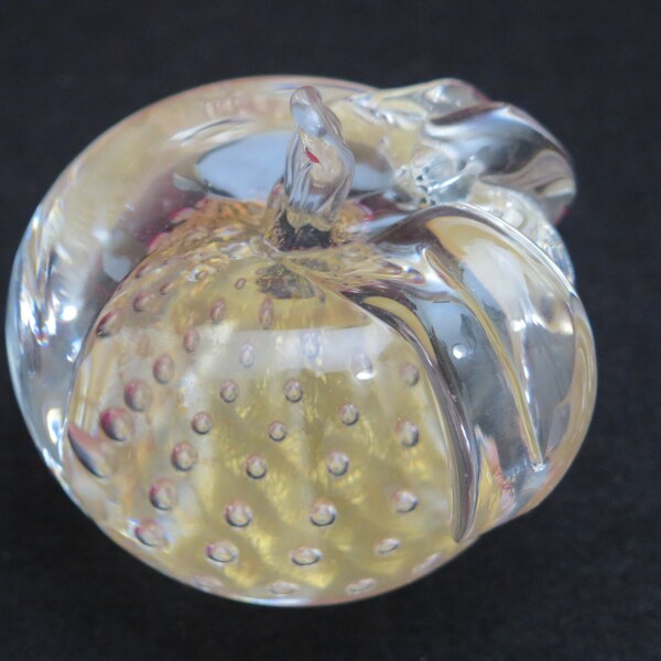 Vintage Glass Apple Paperweight By FM Konstglas RONNEBY Sweden. Hand Blown Glass Apple with 24k Gold Dust. Just Beautiful!