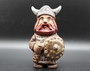 Vintage Ceramic VIKING by ROLF BERG Made in Sweden. Signed Figurine from the 70-80s