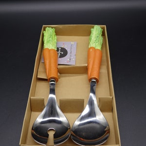 Vintage SagaForm Salad Cutlery Set with Spoon and Fork Made in Stainless Steel by SagaForm in original box 1997 Sweden image 2