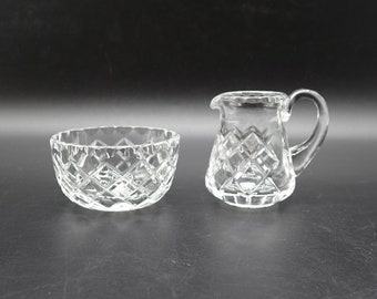 Vintage Crystal Small Creamer and Open Sugar Bowl Set from the 1950s