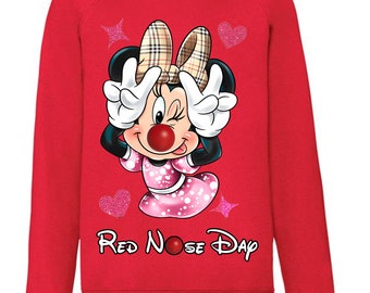 red nose day 2024 kids  girls Funny sweatshirt jumper