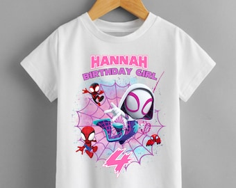 Personalised Spidey and His Amazing Friends t shirt kids girls birthday top gift