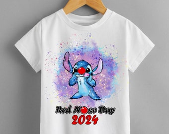 red nose day 2024 t shirt kids boys girls Fun Tee T-Shirt Top