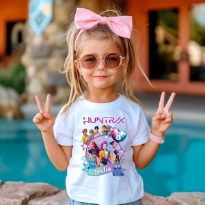 PERSONALISED Huntrix birthday t shirt kids  girls boys Fun Tee T-Shirt Top birthday t shirt