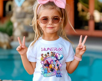 PERSONALISED Huntrix birthday t shirt kids  girls boys Fun Tee T-Shirt Top birthday t shirt