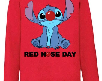 red nose day 2024 kids boys girls Funny sweatshirt jumper