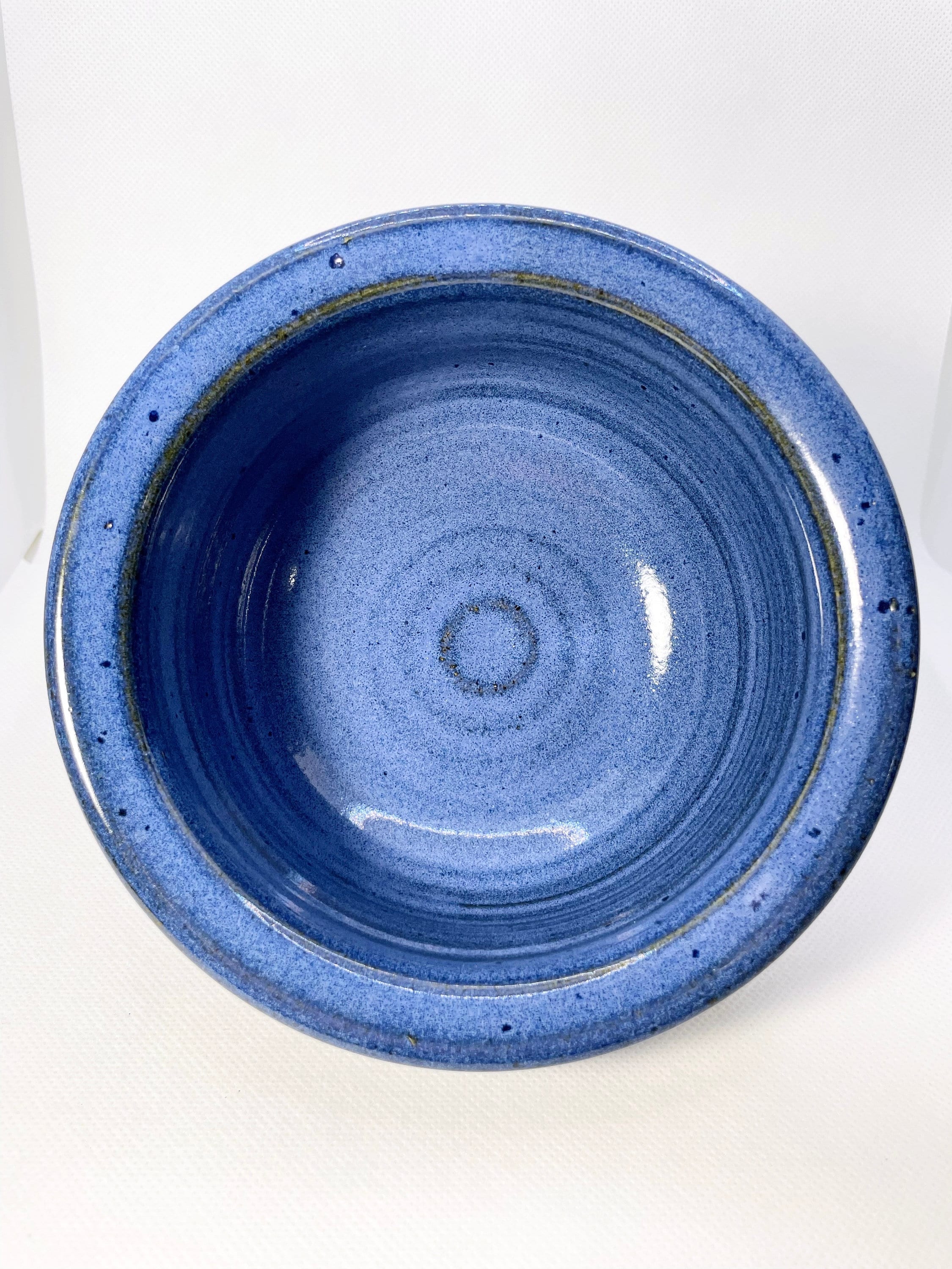 Rimmed Blue Ceramic Bowl Hand Thrown Pottery - Etsy