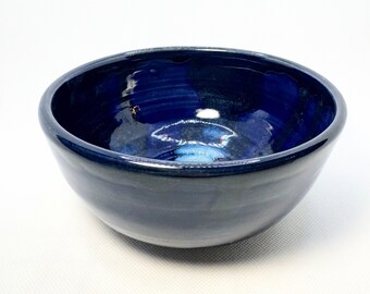 Rimmed Blue Ceramic Bowl Hand Thrown Pottery - Etsy