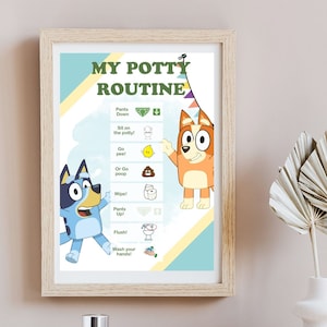 Fun, Play full Potty Training guide Chart, Dog Design to help encourage your little one to take every step on their potty training journey