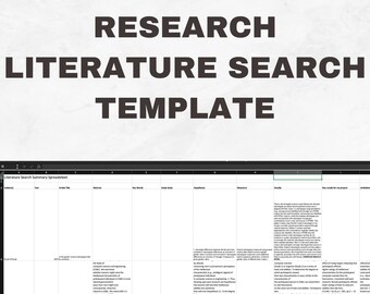 Literature Review Template Excel Etsy Literature Review Template Excel Etsy