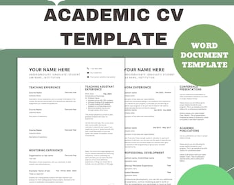 Academisch cv-template, modern minimalistisch ontwerp (Word-document)