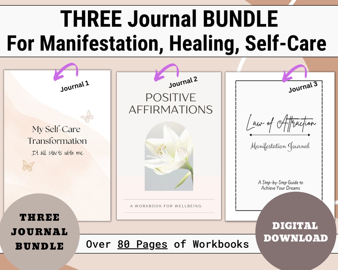 Self Care Planner, Self Love Journal, Digital Journal Bundle for Inner ...