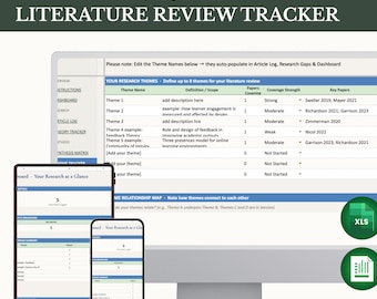 Sjabloon voor literatuurrecensie | Artikeltracker zoeken in literatuur | Onderzoeksdashboard | Organisator scriptie, proefschrift en onderzoekspaper