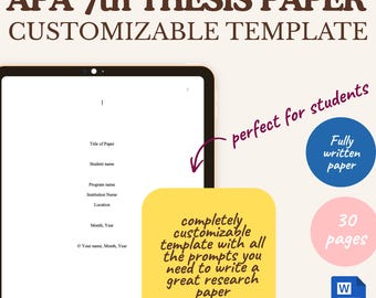 Modelo de tese APA 7ª edição | Documento Word | Trabalho acadêmico para estudantes de pós-graduação com tópicos e exemplos