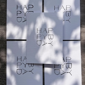 Eenvoudige (minimalistische) zwart-witte verjaardagskaarten/milieuvriendelijke verjaardagskaarten/handgemaakte wenskaarten/verjaardagskaarten met witte envelop