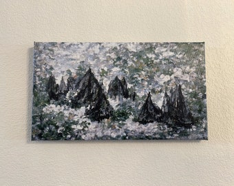 Impressionist Painting of Mountains