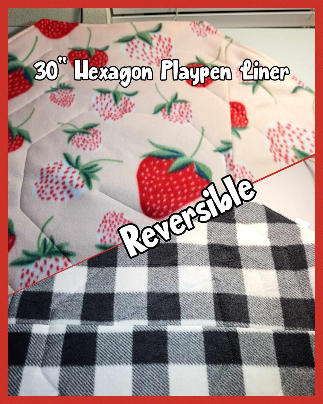 Strawberry Playpen Cage Liner 30 Hexagon Etsy