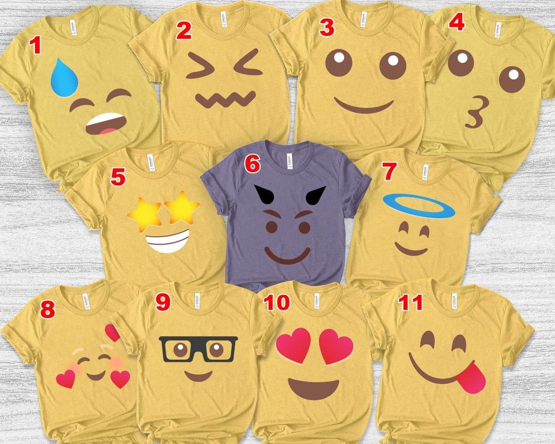 13 Pack Printable Emoji Iron on Transfers for Shirts Emoji 