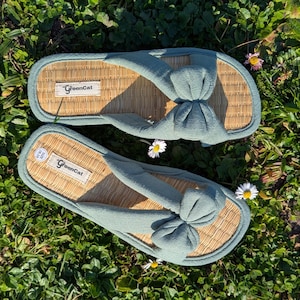 Handmade Linen Straw Slippers: Cinnamon Aroma, Non-Slip Seagrass